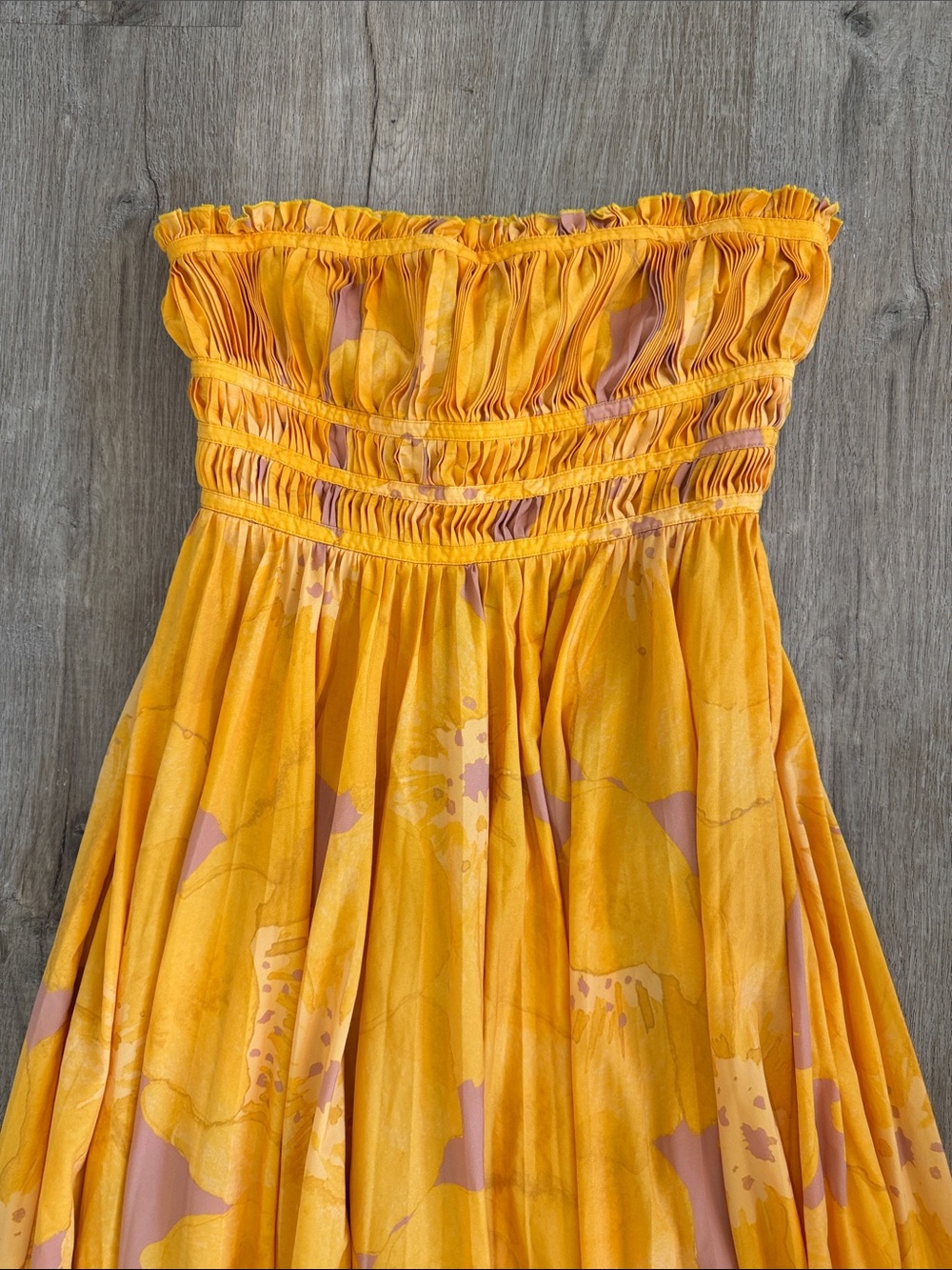 Slate & Willow Strapless Pleated Maxi Dress - Picture 10 of 16